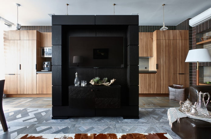 zooning the kitchen-living room