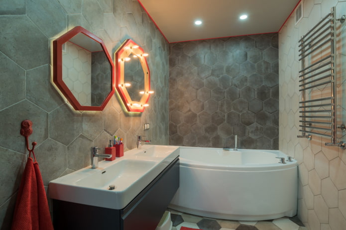 lustra w łazience w stylu loft
