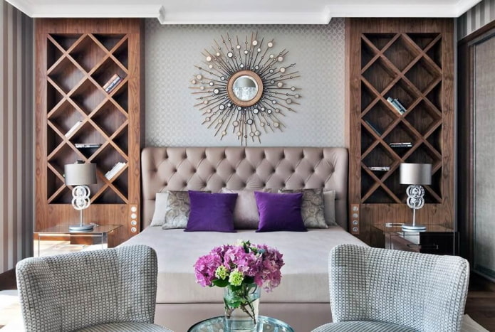 lustro w sypialni w stylu Art Deco