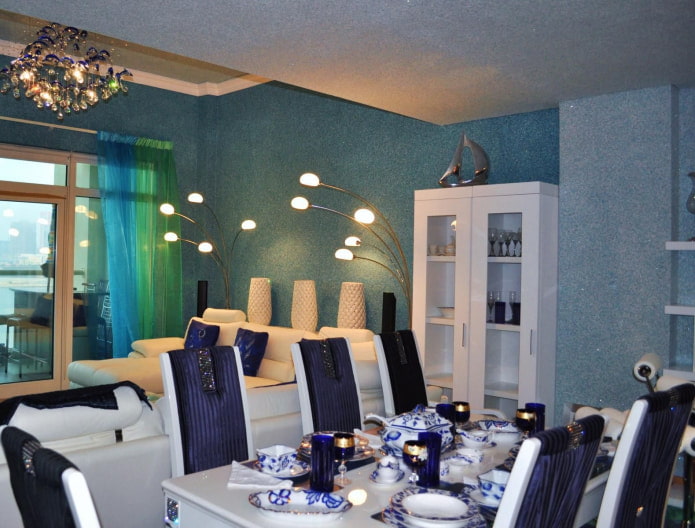 płynna tapeta w salonie